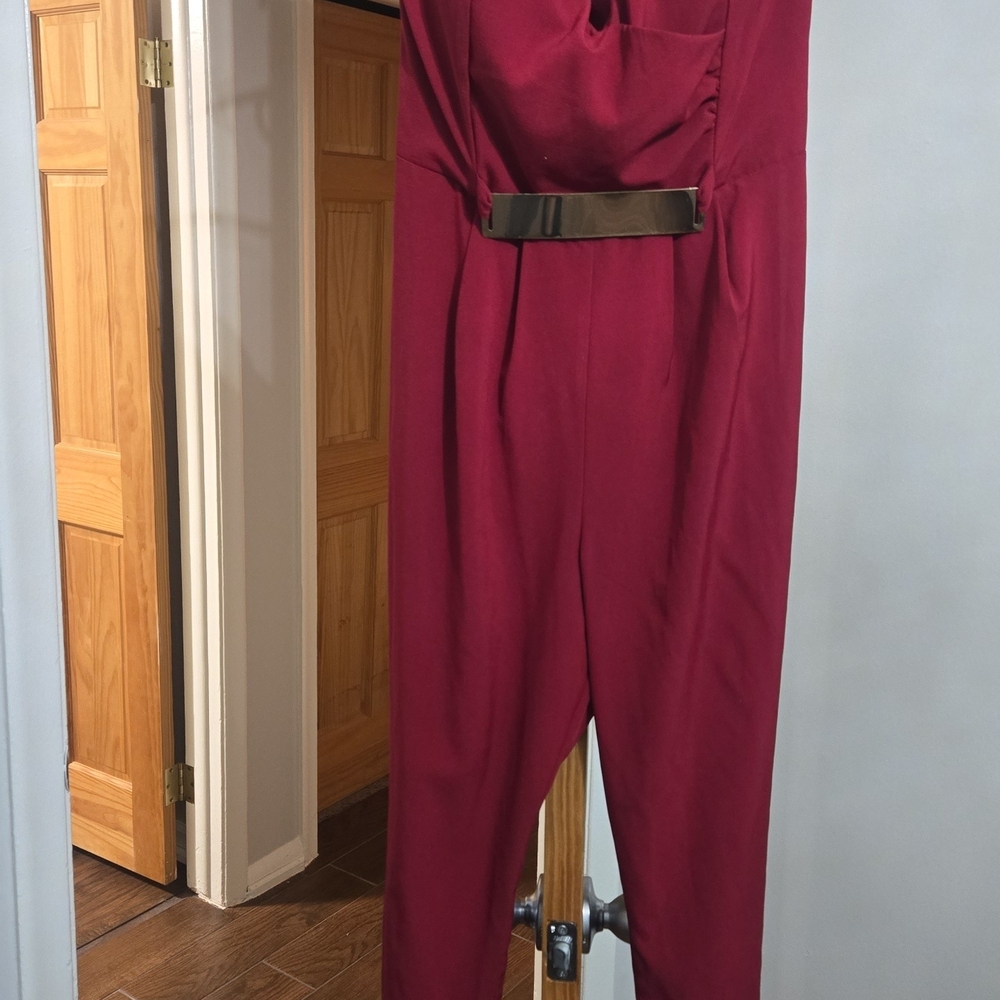 Elegant Burgundy Jumpsuit
